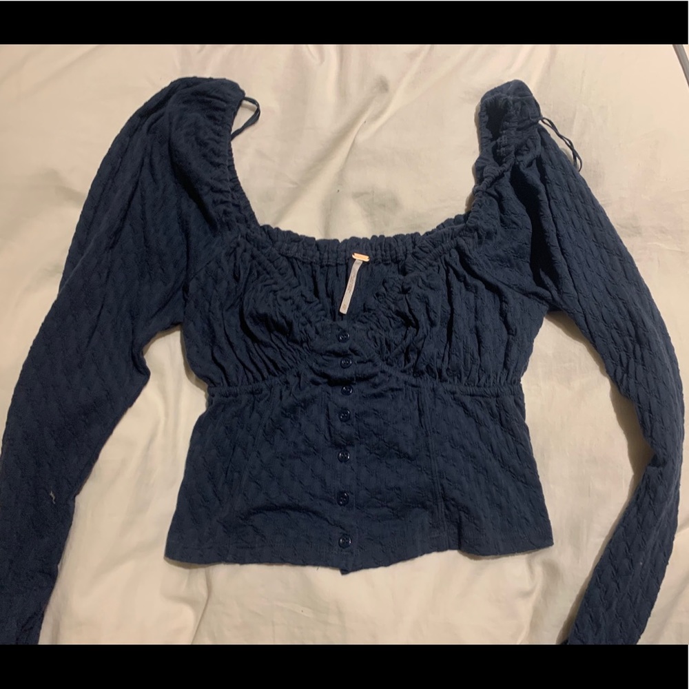 free people corset style long sleeve top